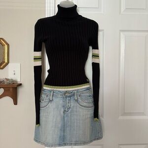 Vintage UnionBay striped ribbed turtleneck long sleeve y2k 90s Sz S